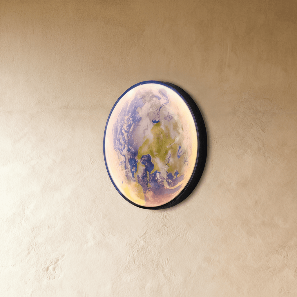 LunaHalo Moon And Earth Wall Lamp Soft Backlit Galaxy Art