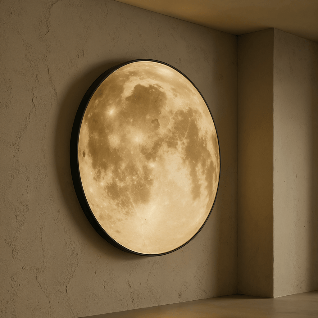 LunaHalo Moon And Earth Wall Lamp Soft Backlit Galaxy Art