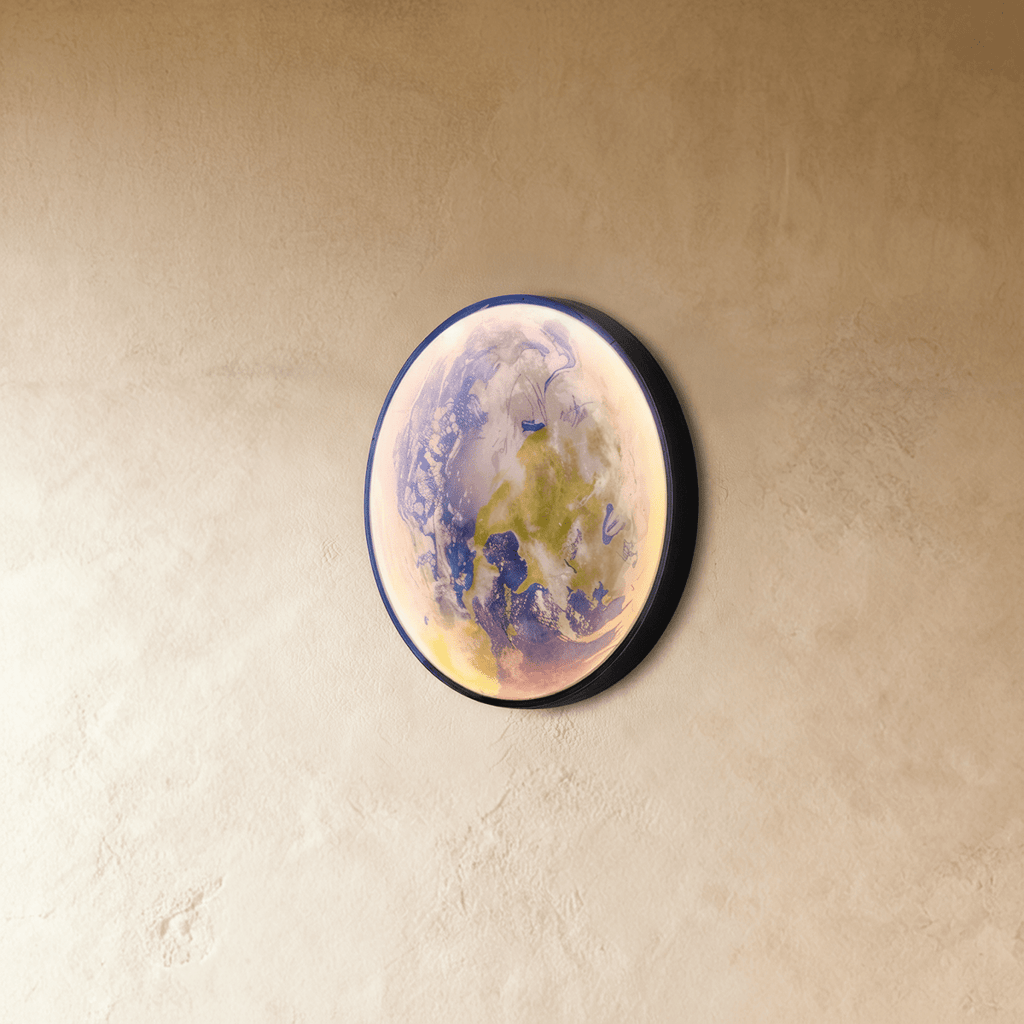 LunaHalo Moon And Earth Wall Lamp Soft Backlit Galaxy Art