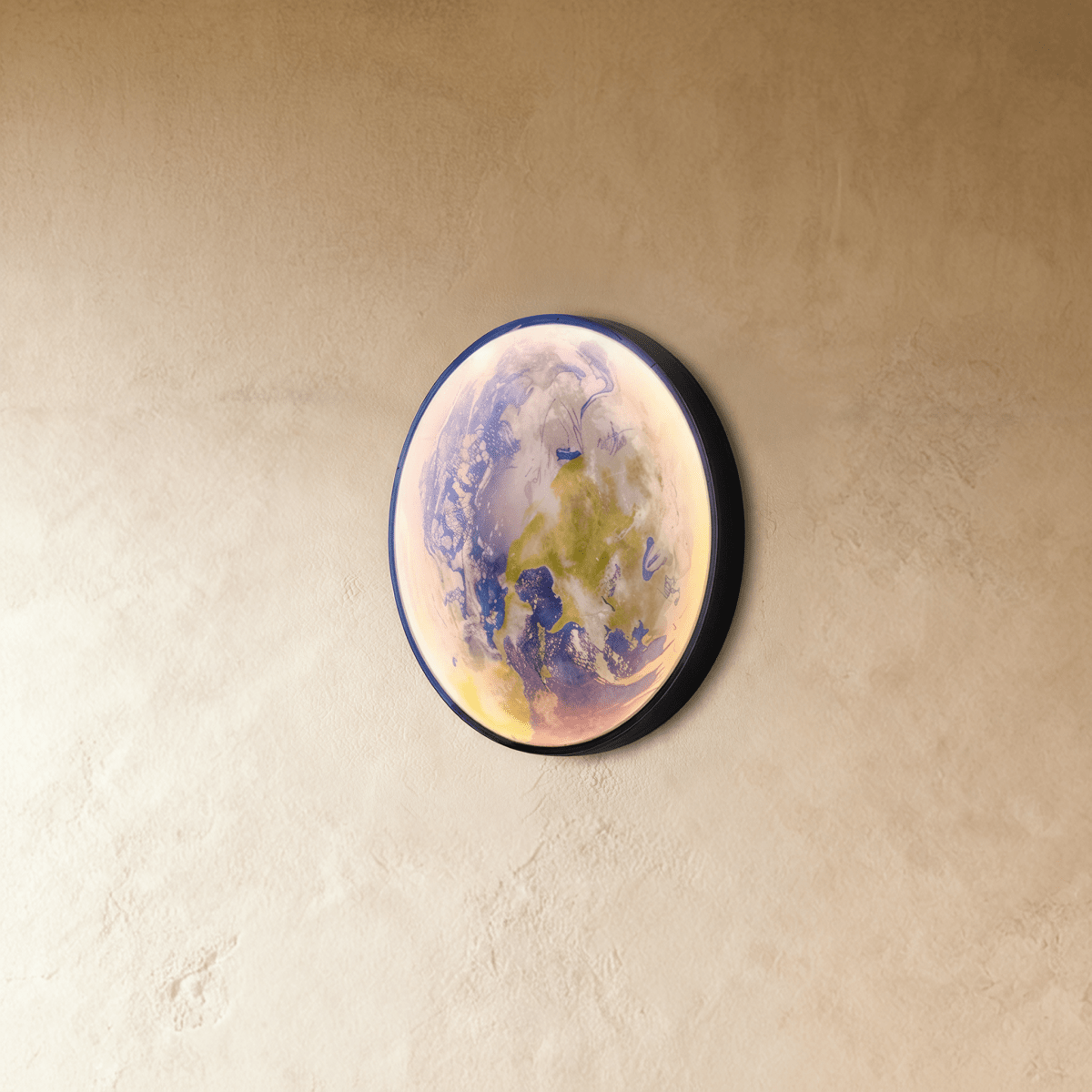 LunaHalo Moon And Earth Wall Lamp Soft Backlit Galaxy Art