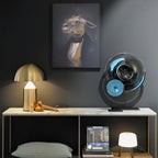 Stolní lampa Atollo Lunaro, sochařský kovový design v italském stylu