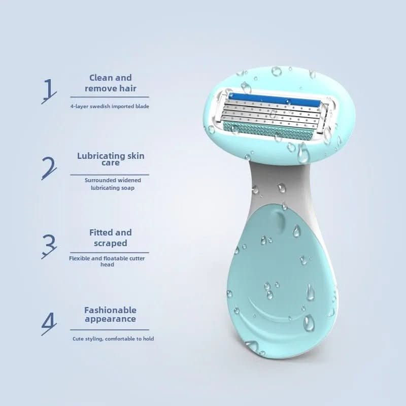 4-blade compact razor with storage box | Smooth skin on the go & at home - Fioriscas