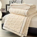 SnugLoom Coral Fleece Blanket, Reversible Heart & Letter Print