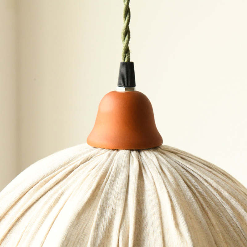 Nordia beige linnen hanglamp met lampenkap voor Scandinavische woningen