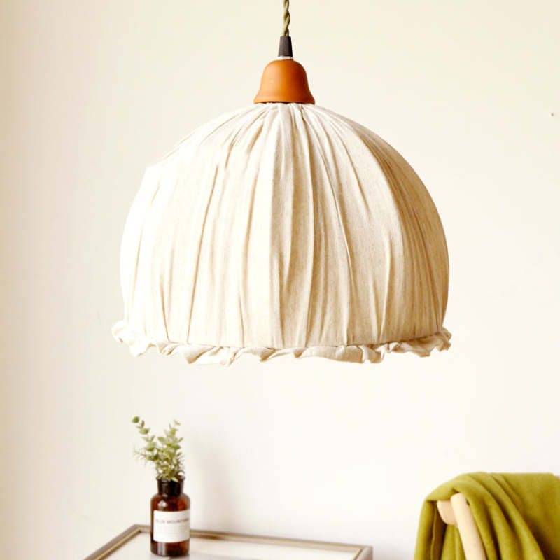Nordia beige linnen hanglamp met lampenkap voor Scandinavische woningen