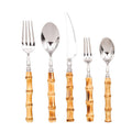 Bamboo & Stainless Steel Flatware Set, Eco-Friendly Dining Cutlery