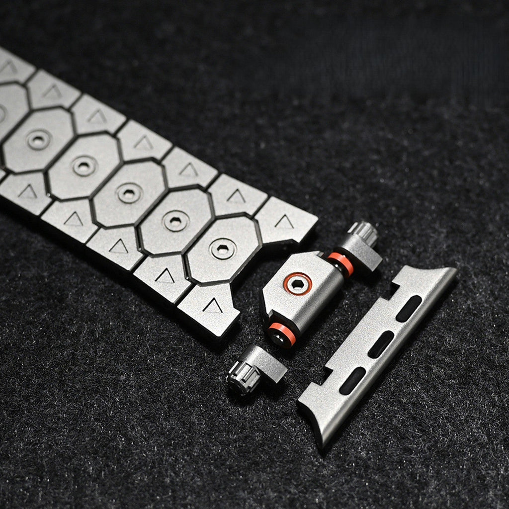 Vantira FusionX Titanium Apple Watch Band, Hexagonal Link Design