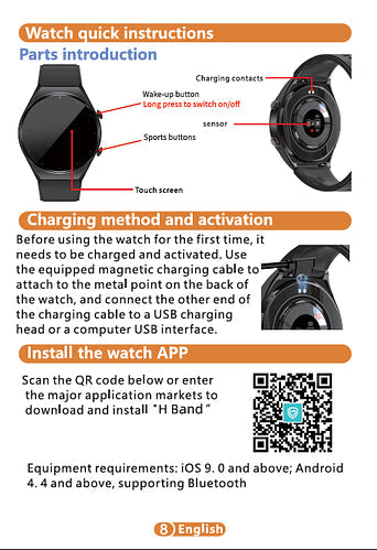 One-Click Blood Sugar|Blood Glucose Blood Pressure ECG|ECG HRV Heart Rate Monitor Health Smart Watch
