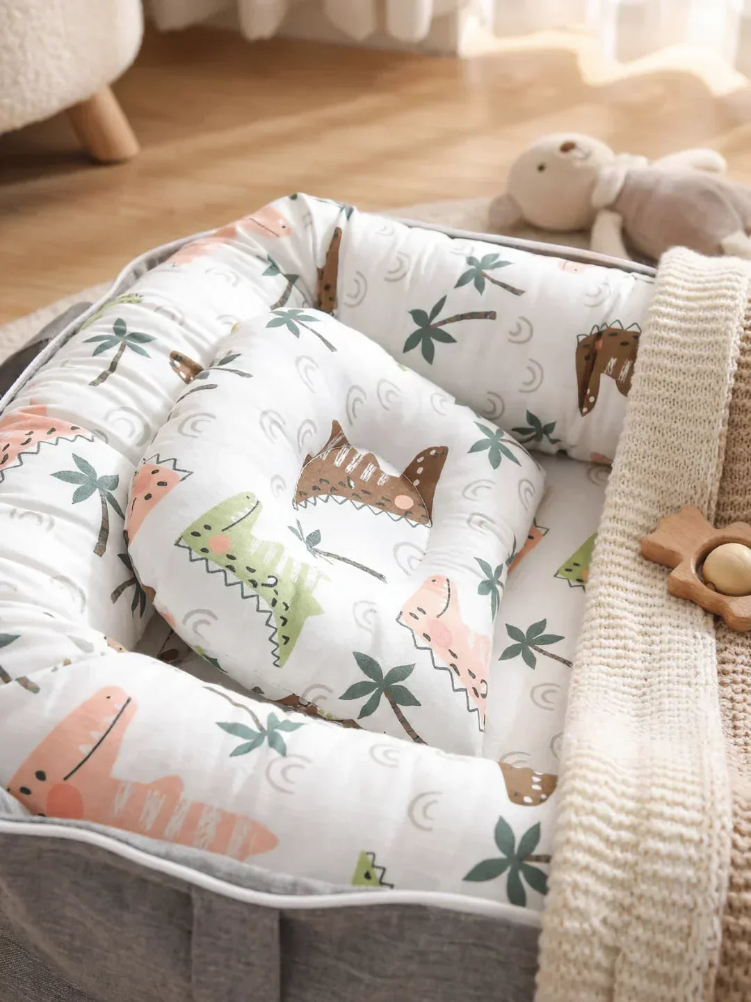 Nid portable en coton pour bébé avec housse lavable | Fioriscas