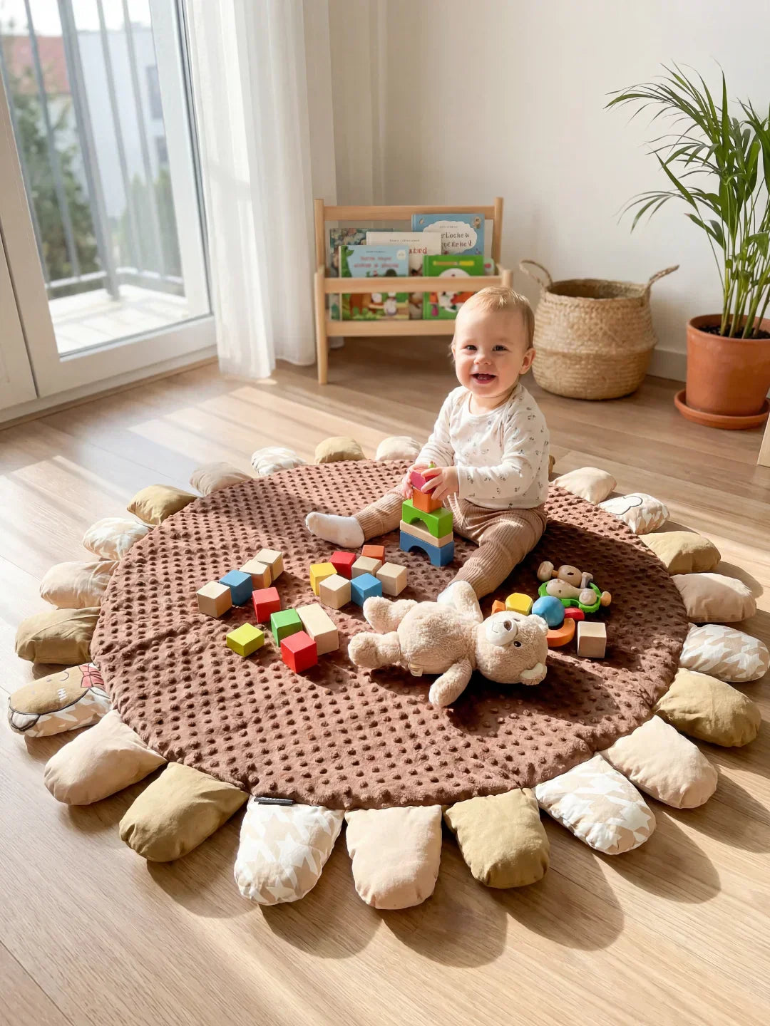 حصيرة لعب مبطنة للأطفال من القطن المبطّن، 120 × 120cm