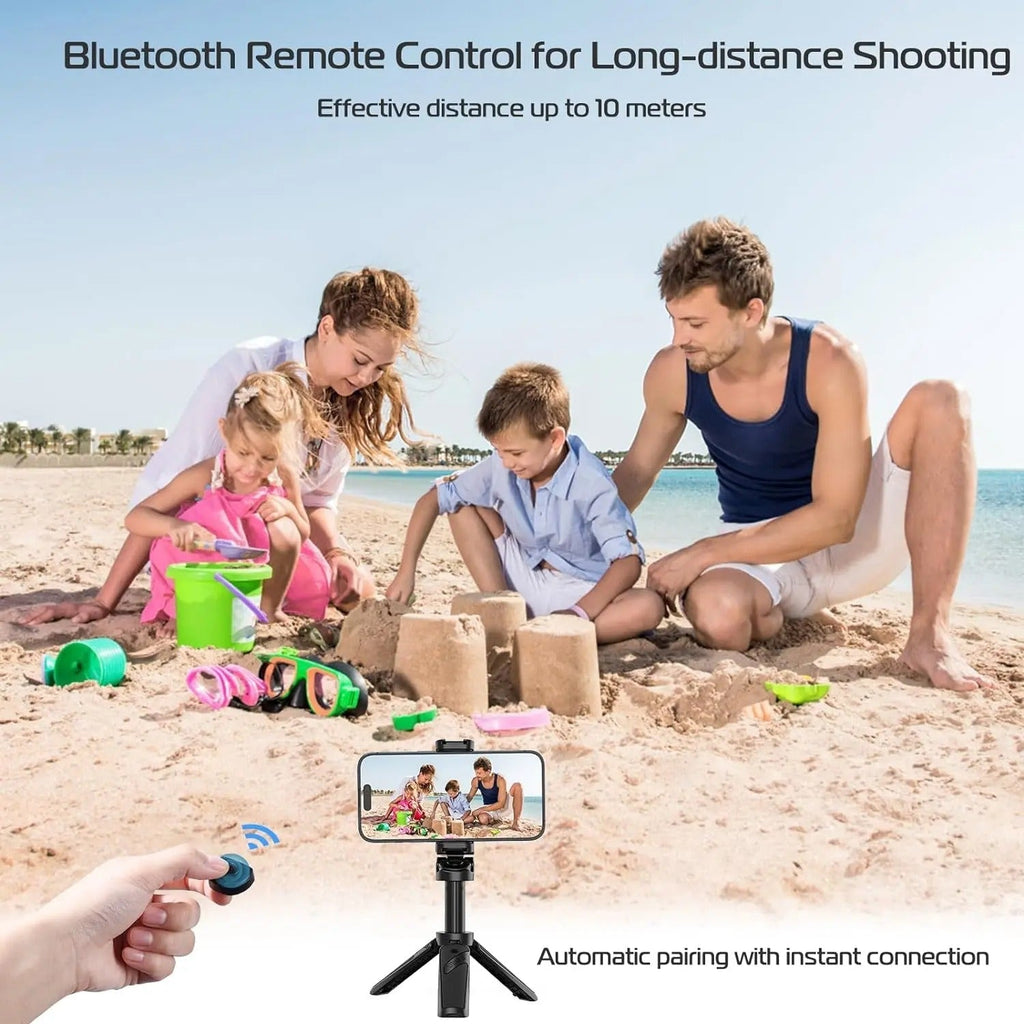 4-teiliges Selfie-Stick-Stativ mit Bluetooth für Reisende | Fioriscas