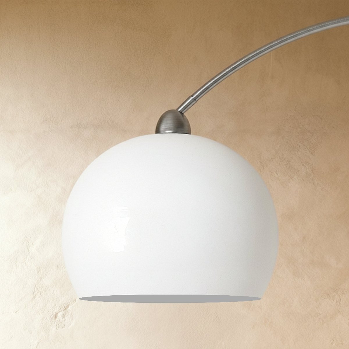 Aurora Dome Shade Floor Lamp With Marble Base And Brushed Metal Stem Mid Century Modern