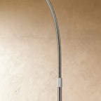 Aurora Dome Shade Floor Lamp With Marble Base And Brushed Metal Stem Mid Century Modern