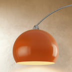Aurora Dome Shade Floor Lamp With Marble Base And Brushed Metal Stem Mid Century Modern