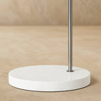 Aurora Dome Shade Floor Lamp With Marble Base And Brushed Metal Stem Mid Century Modern