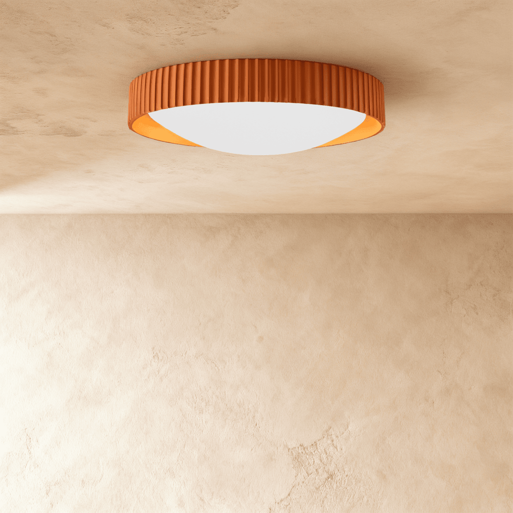 Ribbed Halo Circular LED Flush Mount Ceiling Light
