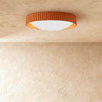 Ribbed Halo Circular LED Flush Mount Ceiling Light