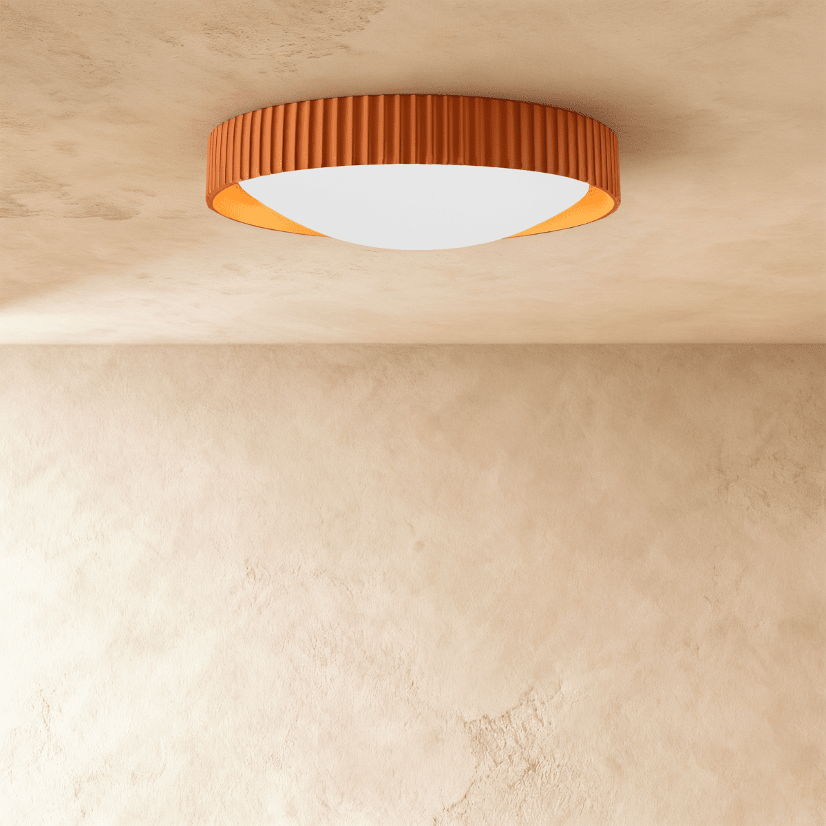 Ribbed Halo Circular LED Flush Mount Ceiling Light
