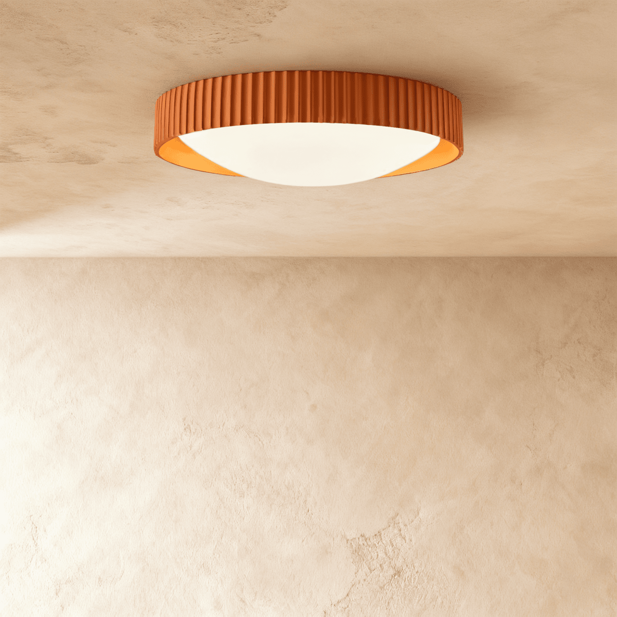 Ribbed Halo Circular LED Flush Mount Ceiling Light