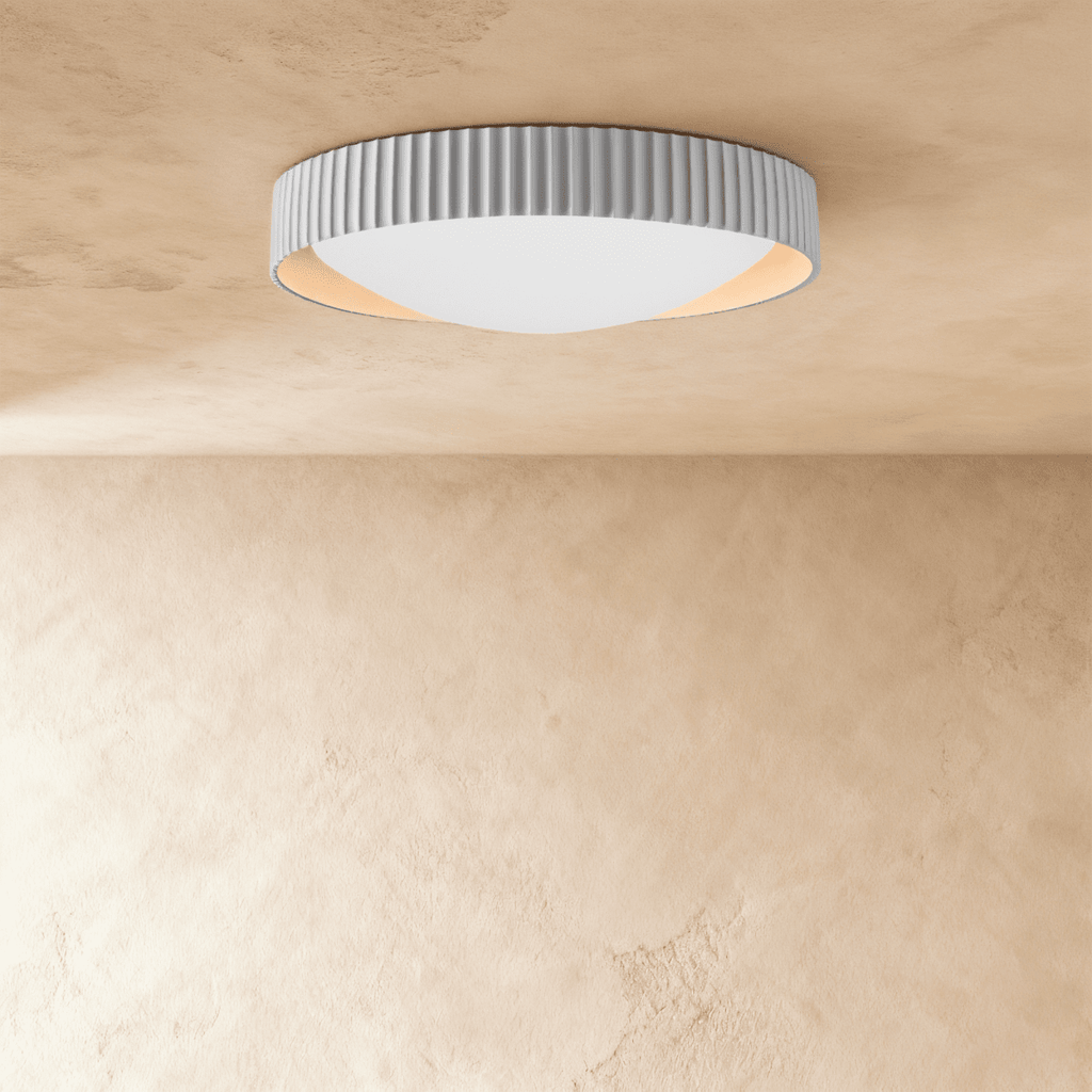 Ribbed Halo Circular LED Flush Mount Ceiling Light