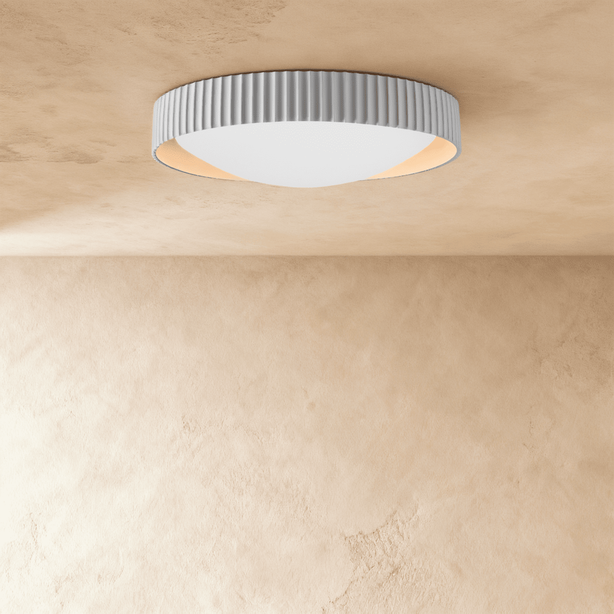 Ribbed Halo Circular LED Flush Mount Ceiling Light
