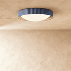 Ribbed Halo Circular LED Flush Mount Ceiling Light