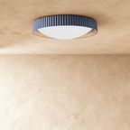 Ribbed Halo Circular LED Flush Mount Ceiling Light
