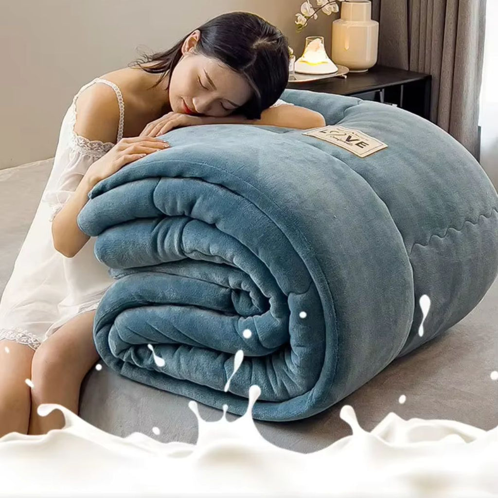 Coperta in pile di flanella oversize, biancheria da letto traspirante a doppio strato
