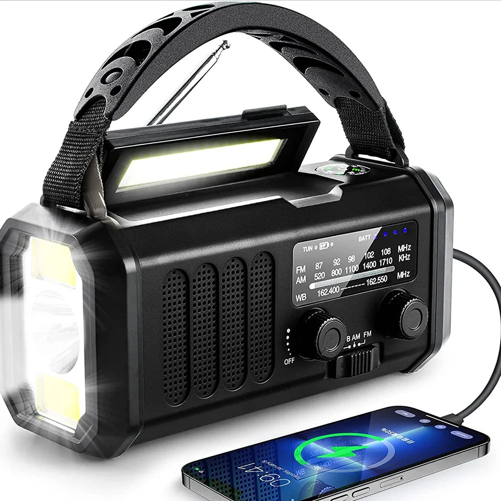 SolioGuard Hand-Crank Emergency Radio, Solar & USB Charging, NOAA Alerts