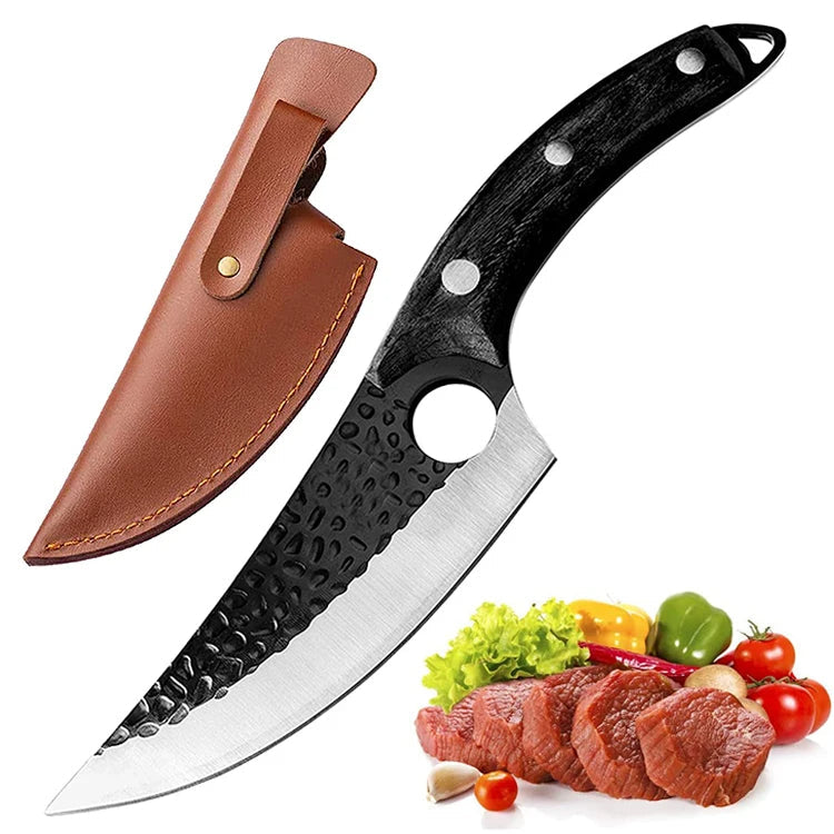 Japanese-Style Chef Knife, OrionKoi Wood-Handle Stainless Blade