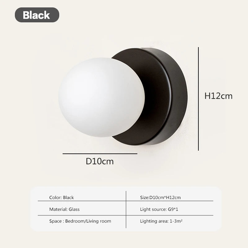 Glass Wall Sconce With G9 Base, Nordic Minimalist Design For Bedroom