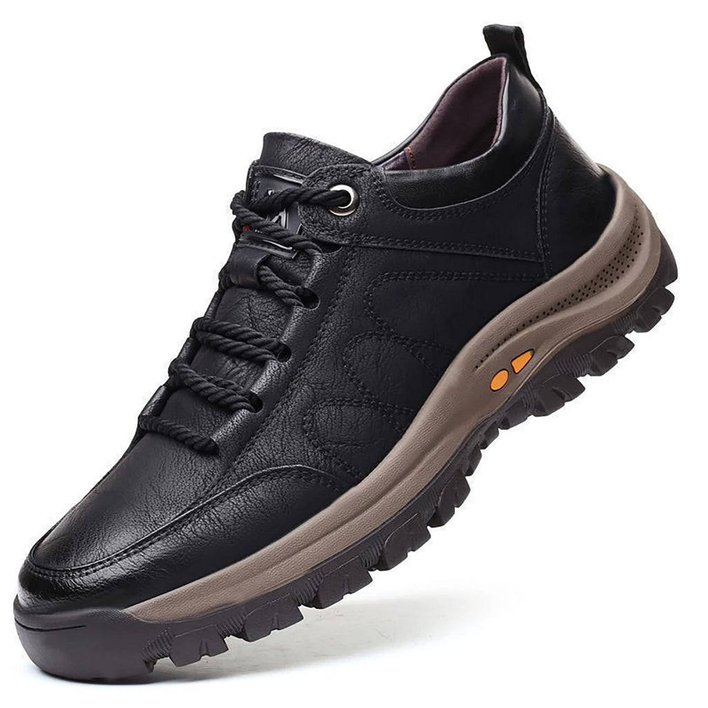 Men's Arch Support Shoes, StrideFlex Hand-Stitched Leather Slip-Ons With Cushioned Soles