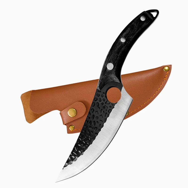 Japanese-Style Chef Knife, OrionKoi Wood-Handle Stainless Blade