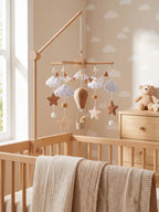 Natural Wood Crib Mobile To Calm Your Baby At Bedtime