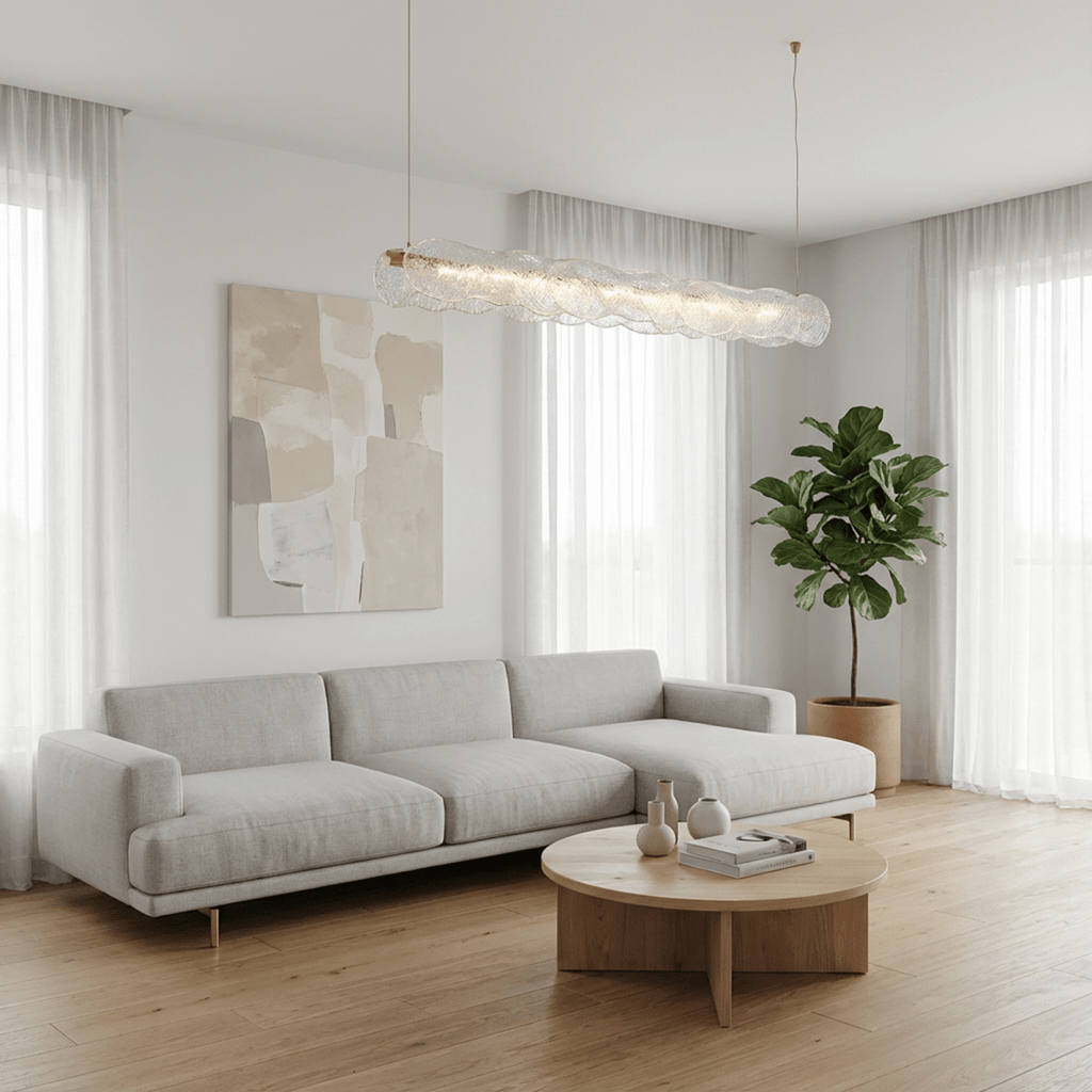 Copper Ripple skleněné závěsné světlo s teplým ambientním světlem  