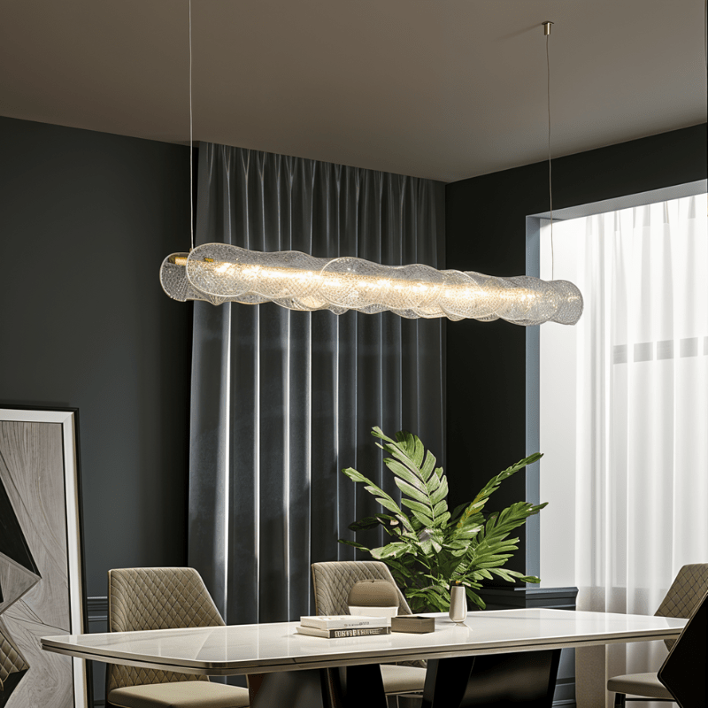 Copper Ripple skleněné závěsné světlo s teplým ambientním světlem  