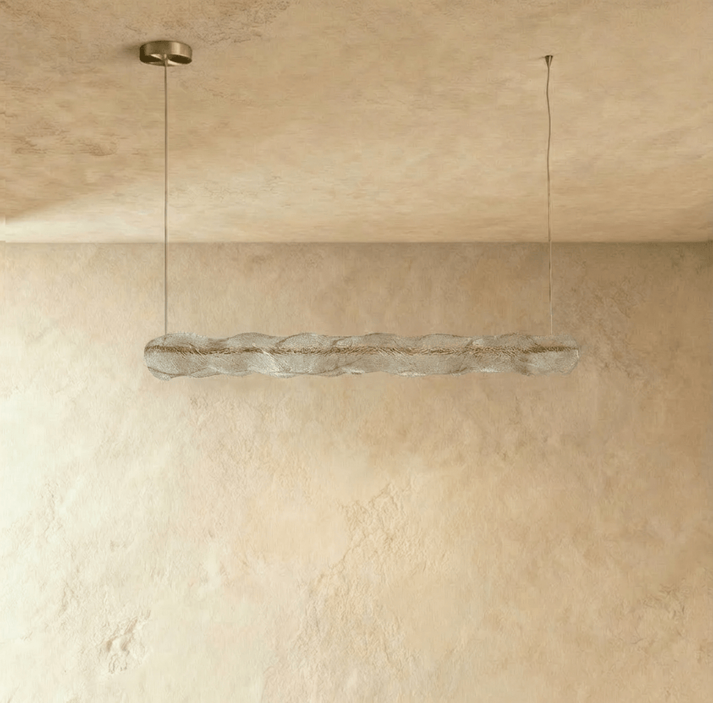 Copper Ripple skleněné závěsné světlo s teplým ambientním světlem  