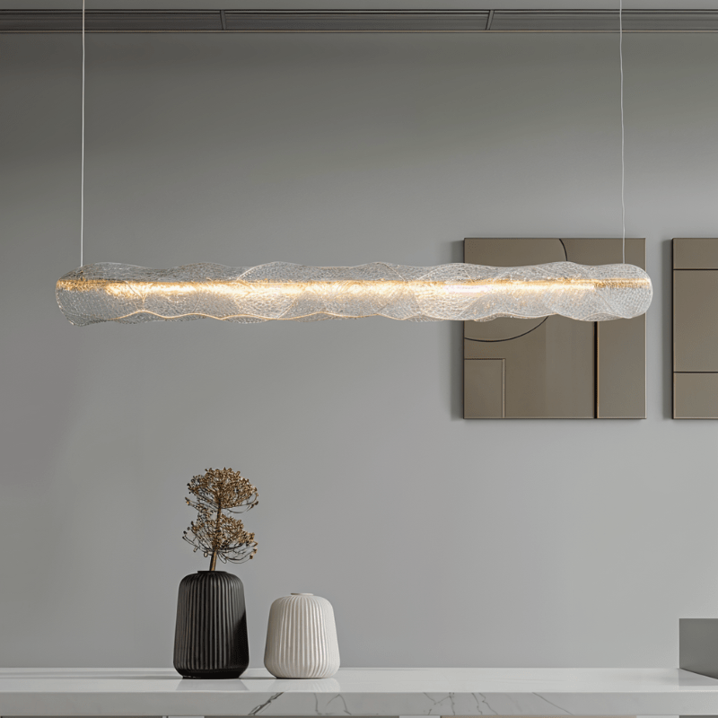Copper Ripple skleněné závěsné světlo s teplým ambientním světlem  