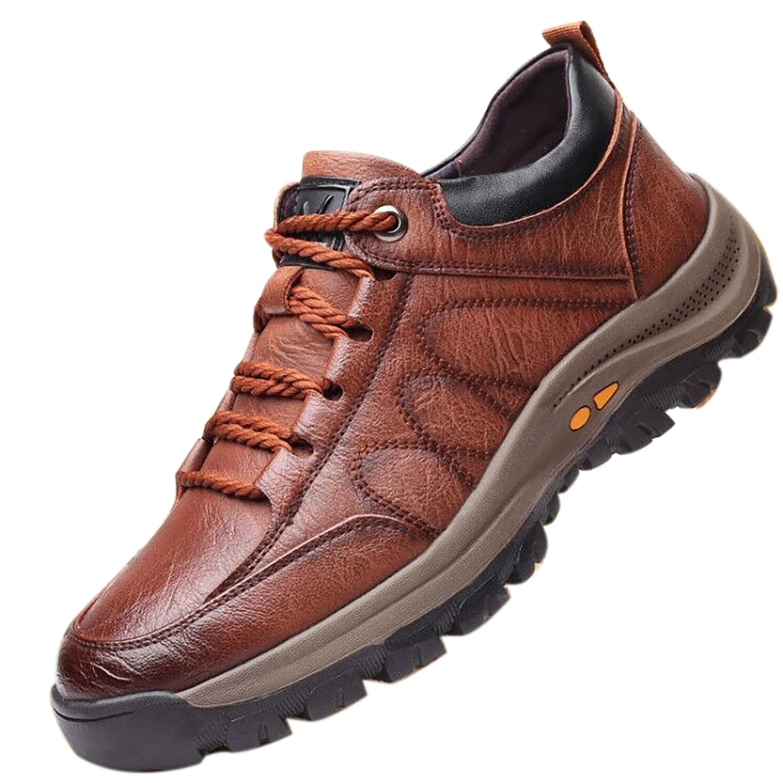 Men's Arch Support Shoes, StrideFlex Hand-Stitched Leather Slip-Ons With Cushioned Soles