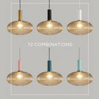 Nordic Fluted Glass Pendant Light for Kitchen Islands and Dining