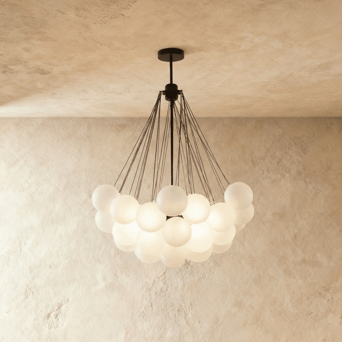 Lumen Bubbles Glass Sphere Chandelier With Three Light Sources