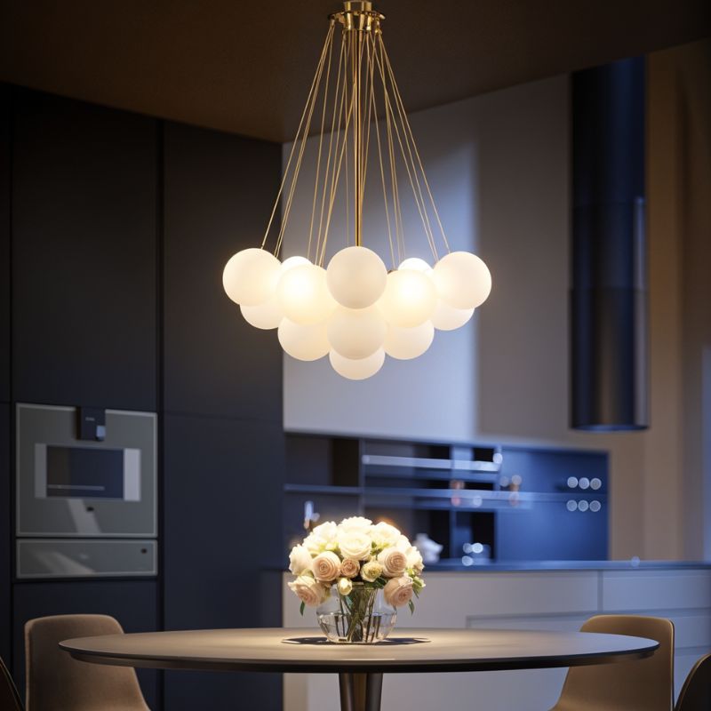 Lumen Bubbles Glass Sphere Chandelier With Three Light Sources