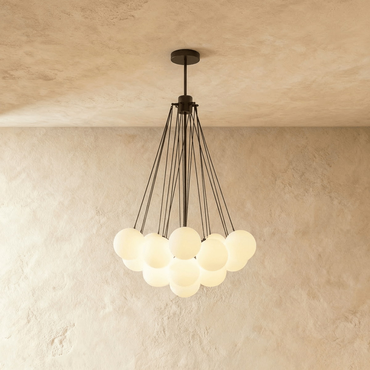 Lumen Bubbles Glass Sphere Chandelier With Three Light Sources