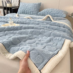 SnugLoom Coral Fleece Blanket, Reversible Heart & Letter Print