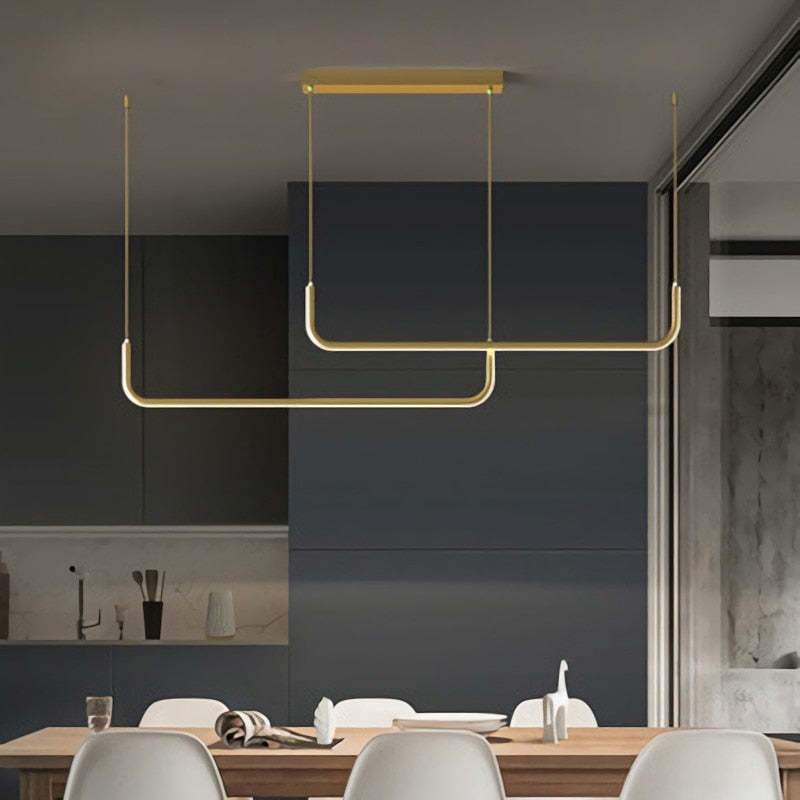 EdgeGlow metalen en siliconen hanglamp met lichtbalk, twee ledkoppen, 90-150 cm