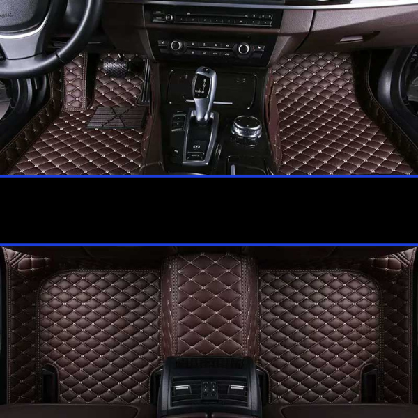 Car & SUV Floor Mats, Vegan Leather with Memory Foam Cushioning