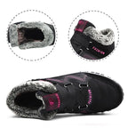 Waterproof Insulated Winter Boots, Unisex Lace-Up Fur Lining