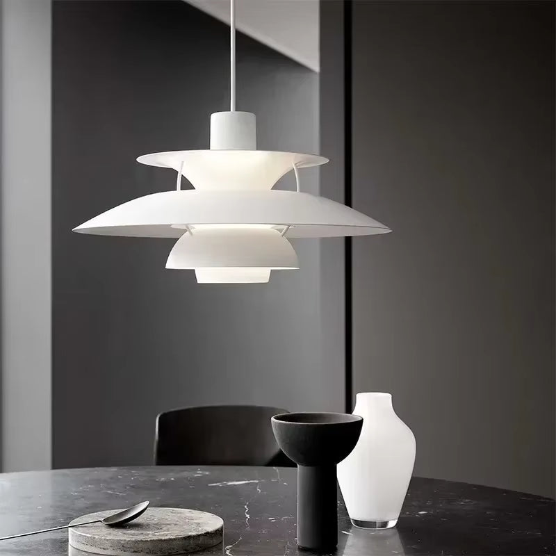 Lampa wisząca Petal, inspirowana stylem duńskim, żelazna rama, 3 rozmiary