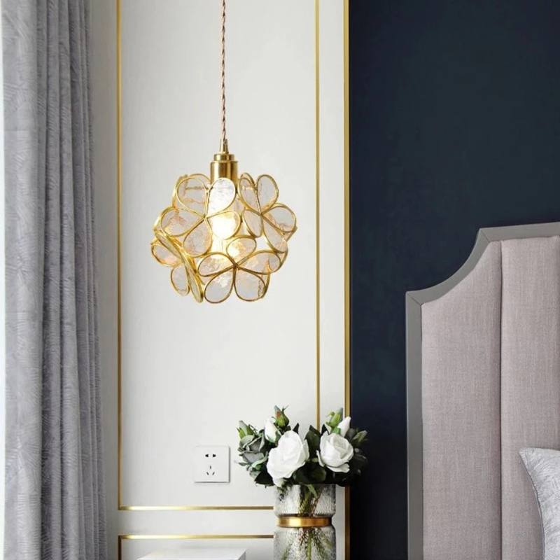 Petal Glow Stained Glass Pendant Light With Floral Bloom Motif