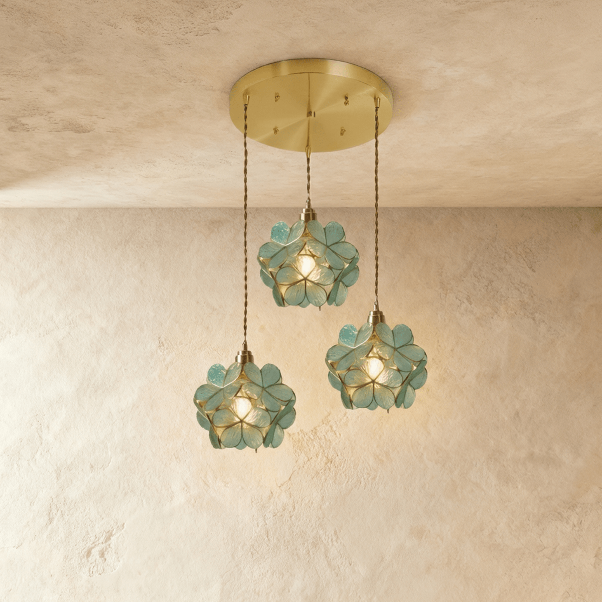 Petal Glow Stained Glass Pendant Light With Floral Bloom Motif